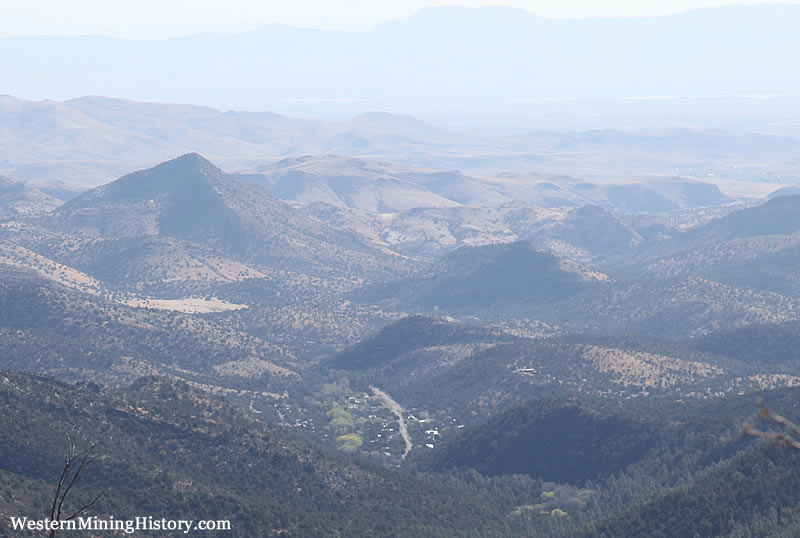 View of Kingston town site from the mountains