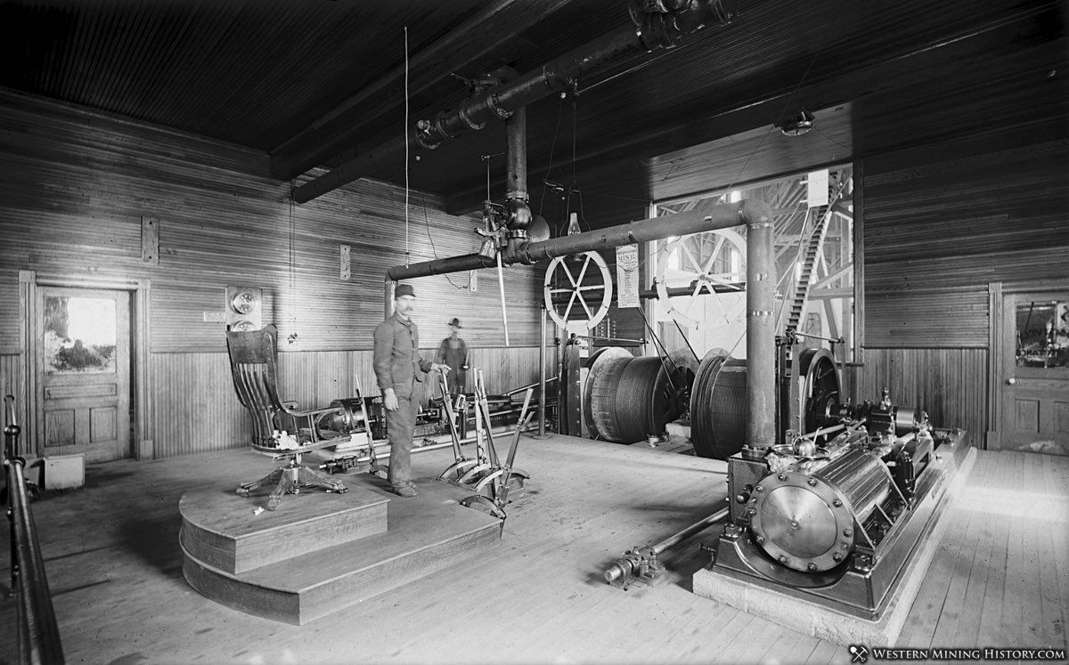 Hoist room of the Independence mine - Cripple Creek district 1896