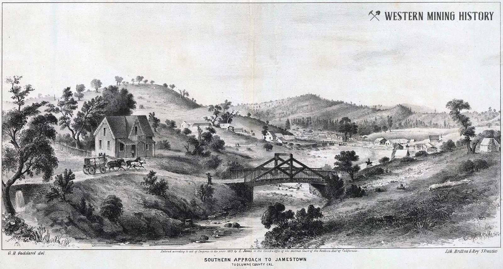 Southern Approach to Jamestown 1853 illustration