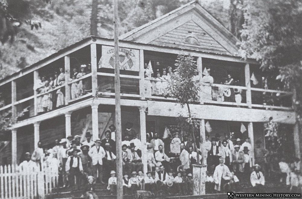 The Carter House hotel during the 1876 centennial celebration - Junction City, California