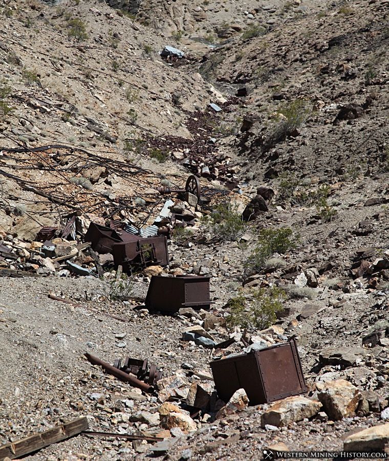 Ore cars and scrap discarded at Keane Wonder Mine