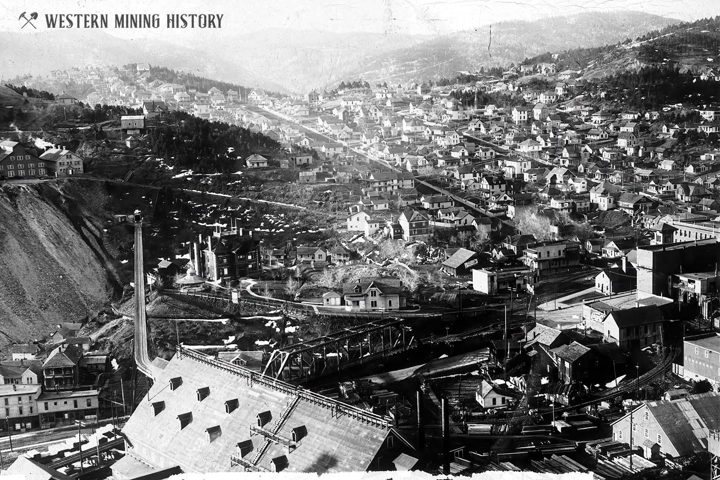 View of Lead, South Dakota from the Homestake Mine ca. 1910