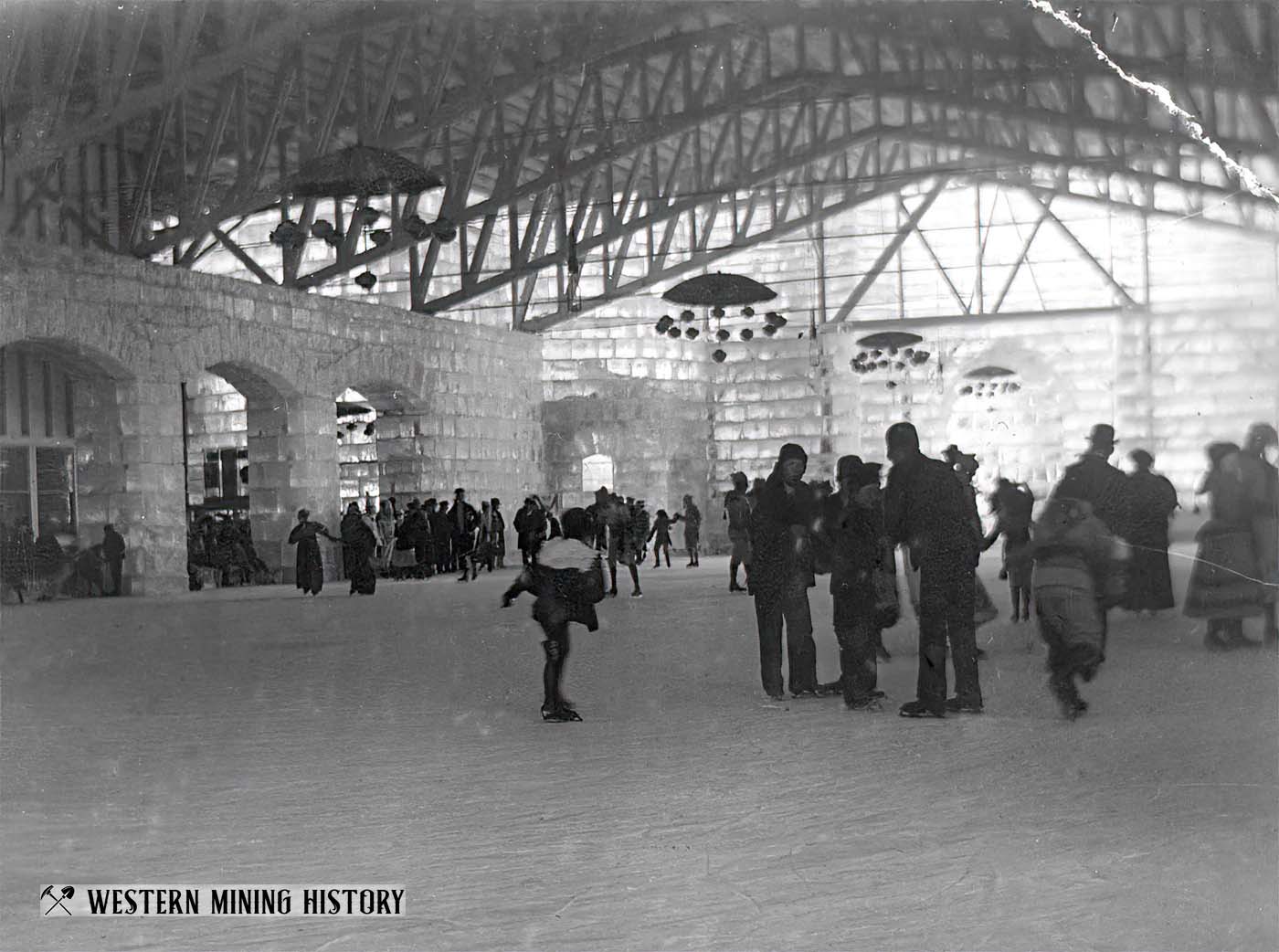 Ice Palace Visitors Enjoy the Skating Rink 1896