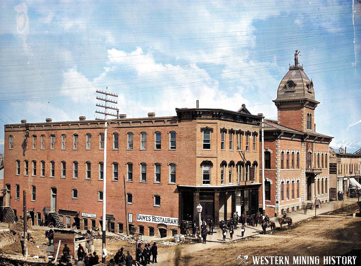 Leadville County Courthouse (colorized) 1880s
