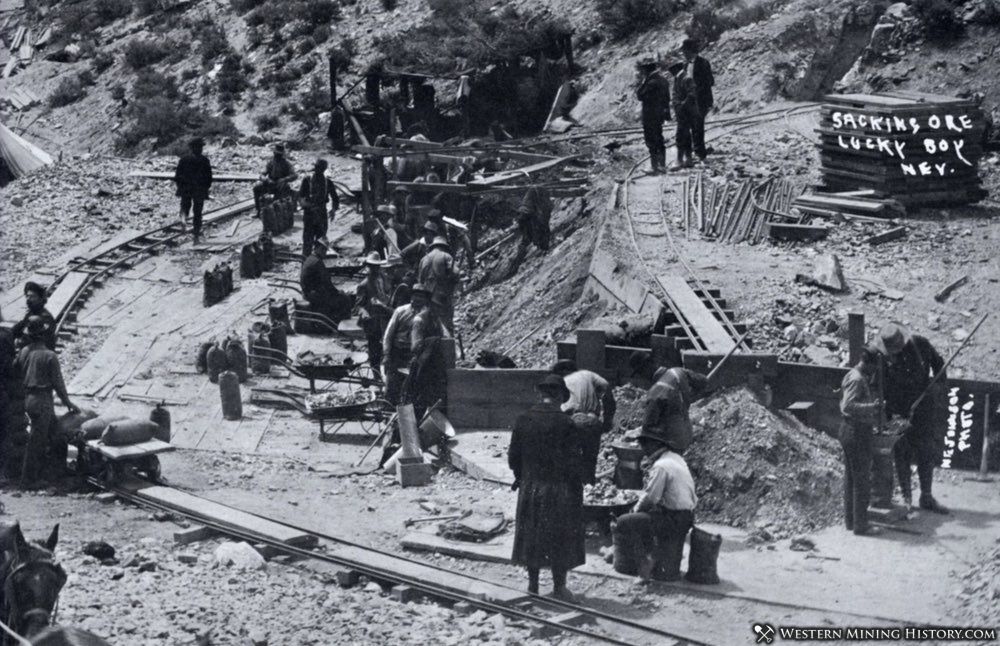 Miners working at Lucky Boy, Nevada