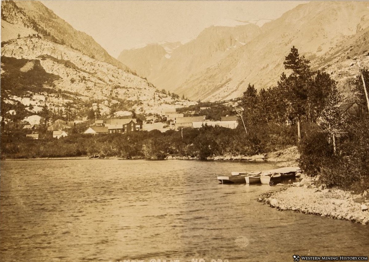 Lundy, California seen on the shore of Lundy Lake around 1910