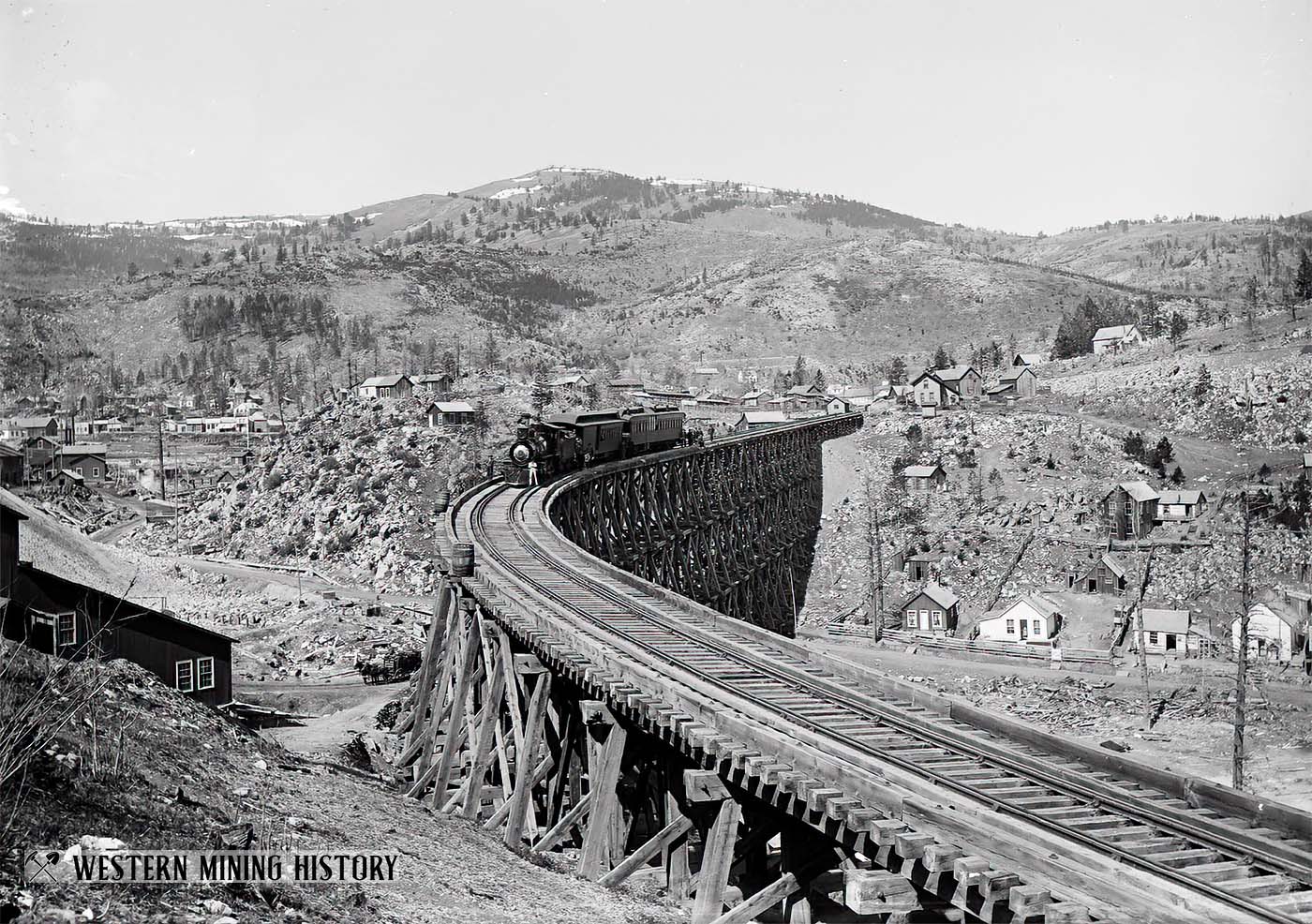 Northern Pacific Railroad trestle at Marysville, Montana 1891