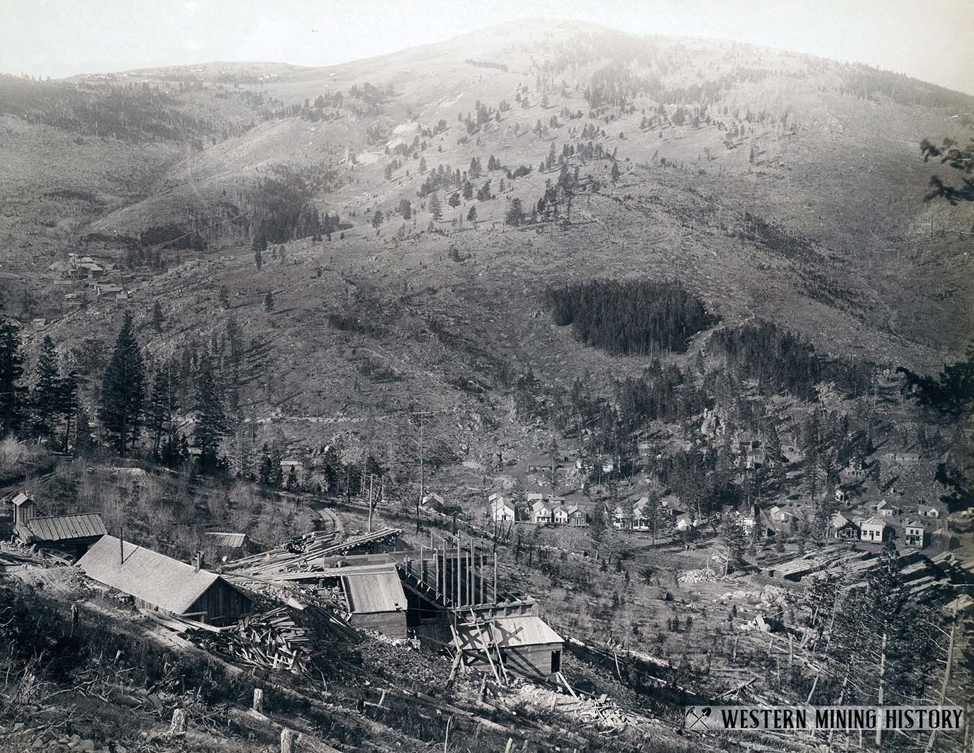 Mill construction at Marysville ca. 1885