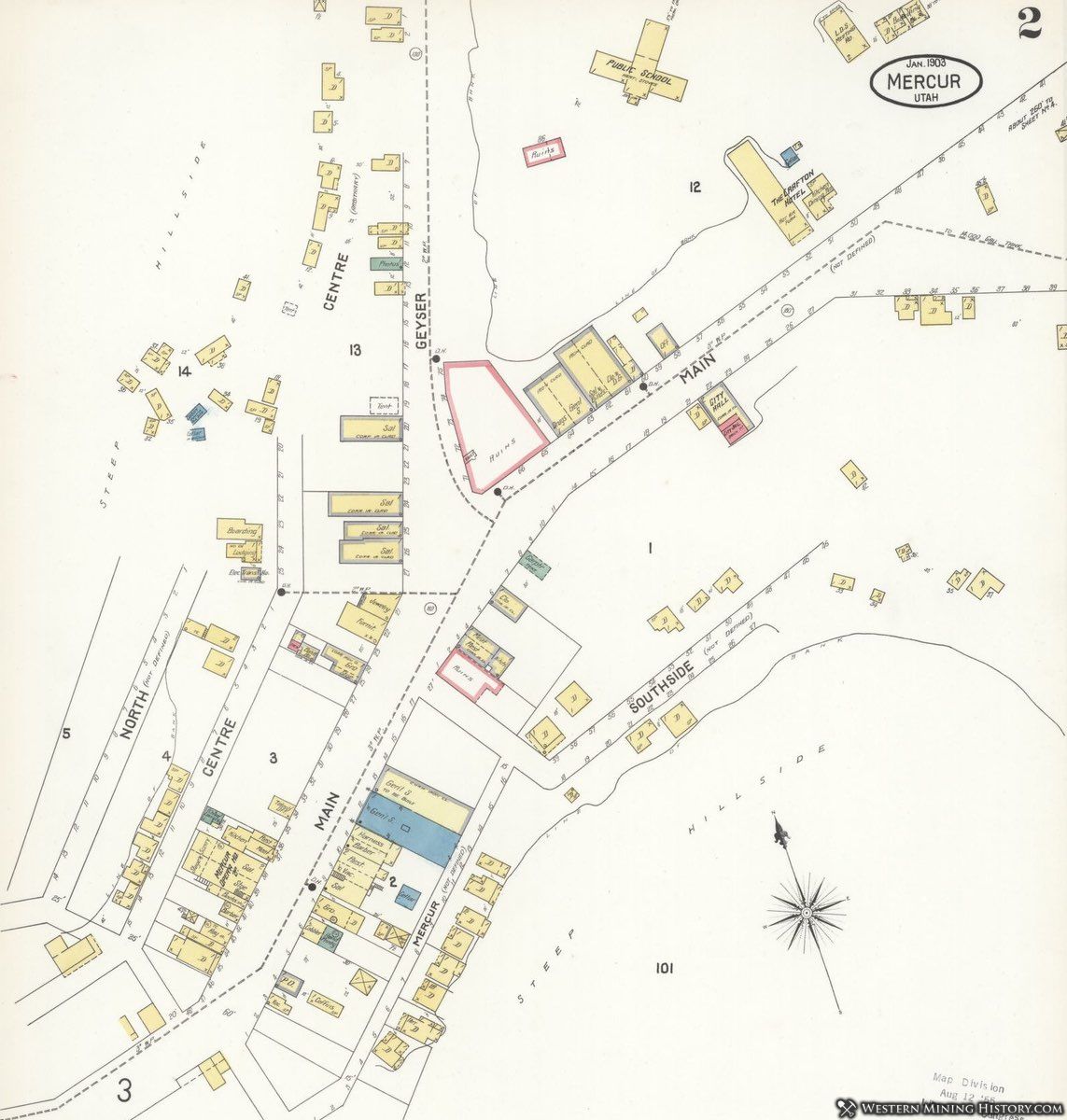 1903 Sanborn fire map for Mercur, Utah
