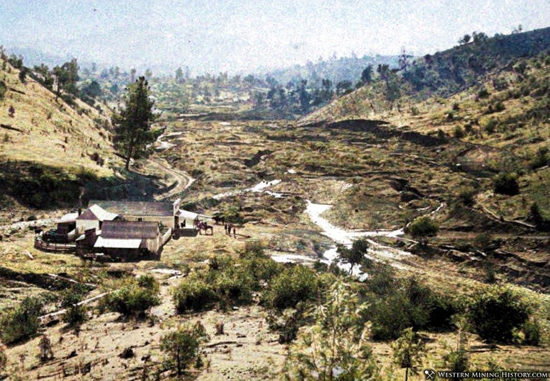 Colorized photo of Mormon Bar 1860