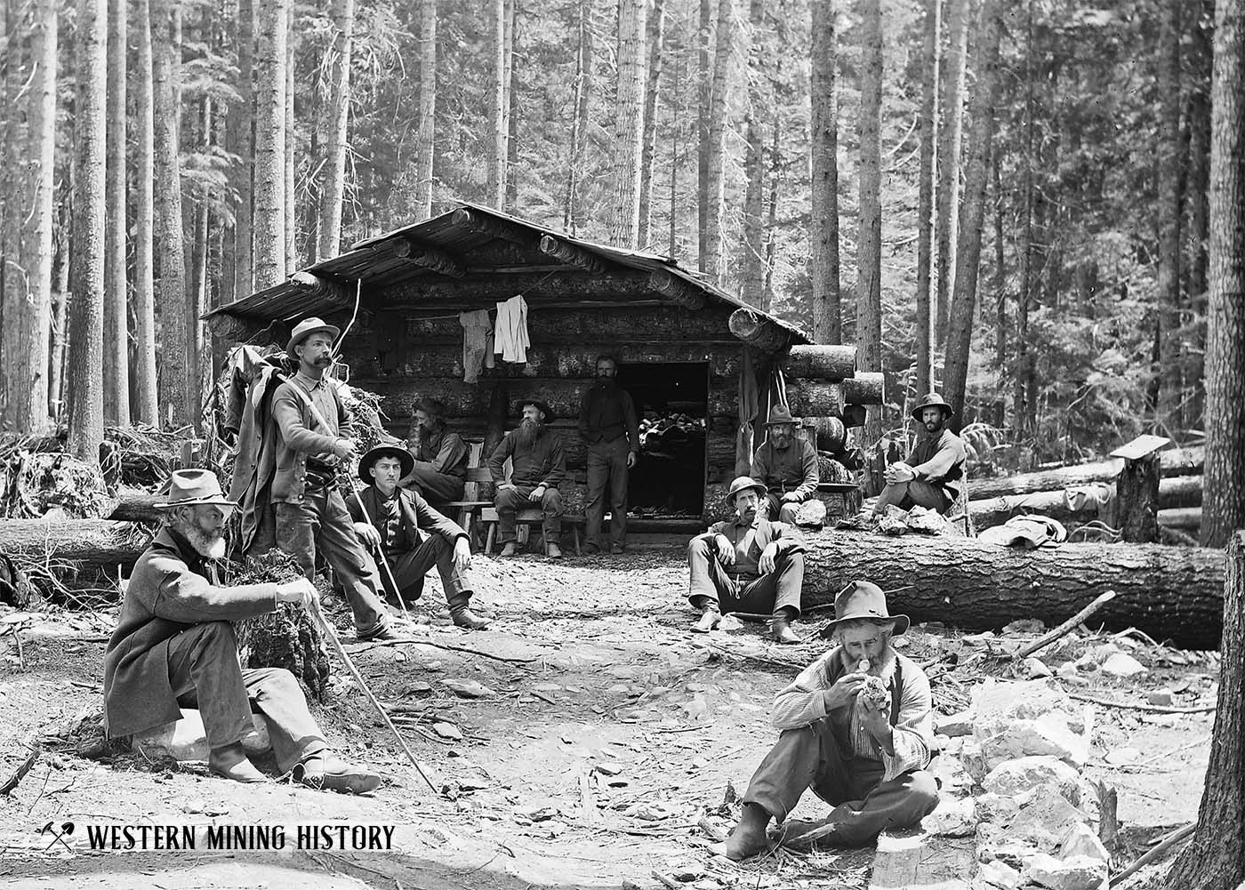 Miners at their cabin - Coeur d'Alene district Murray, Idaho 1884