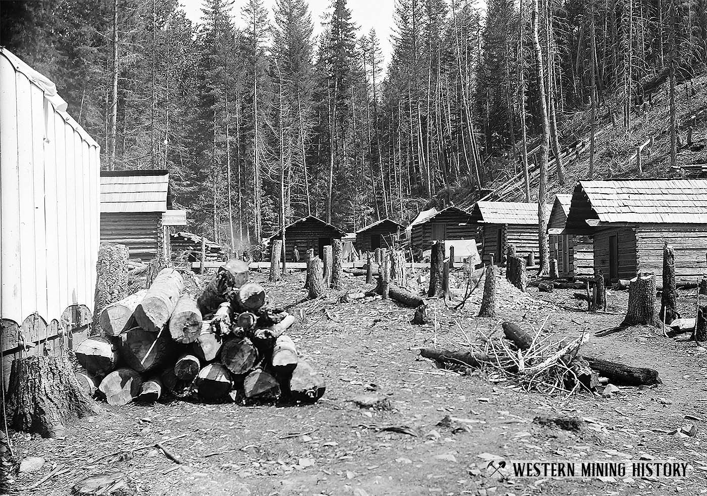 Miners cabins at Alder Gulch - Murray, Idaho 1884
