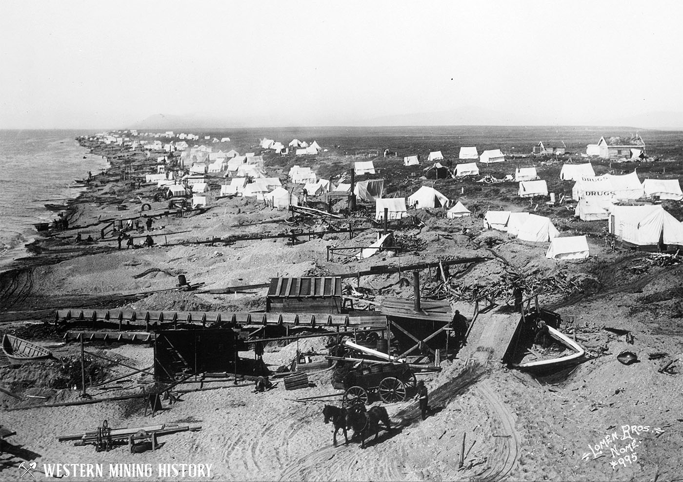 Tents line the beach at Nome, Alaska 1900