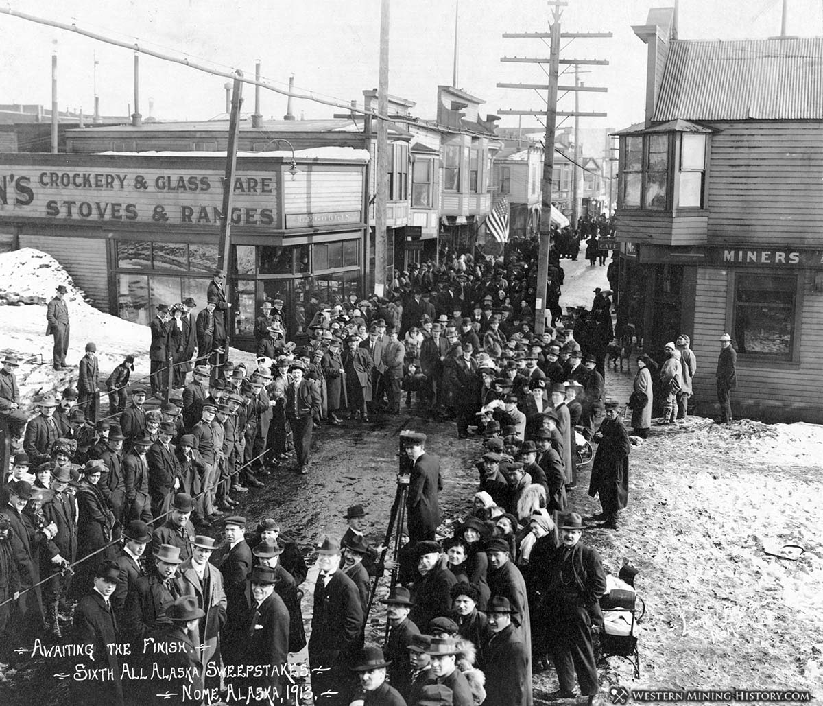 Awaiting the finish at the Sixth All Alaska Sweepstakes - Nome 1913