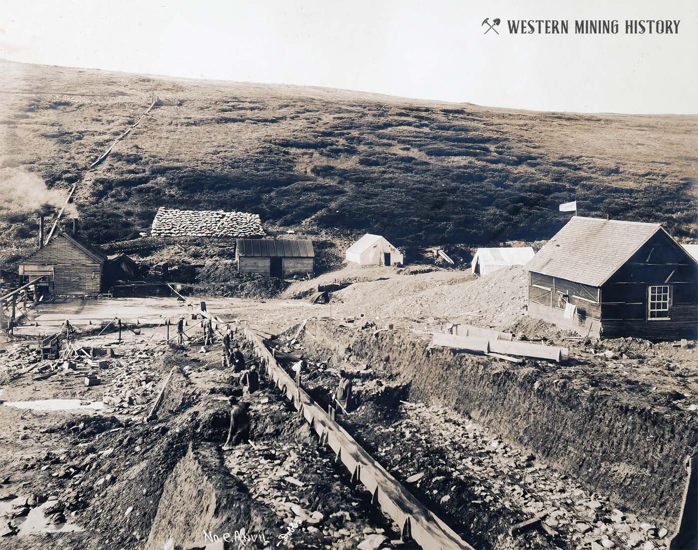 Gold mine on Anvil Creek - Nome, Alaska ca. 1900