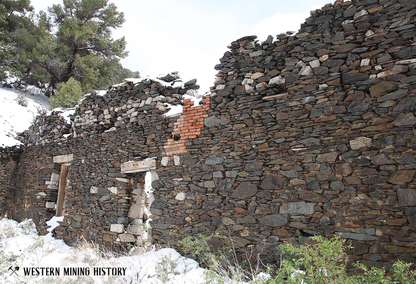 Ruins of stone building at Ophir, Nevada