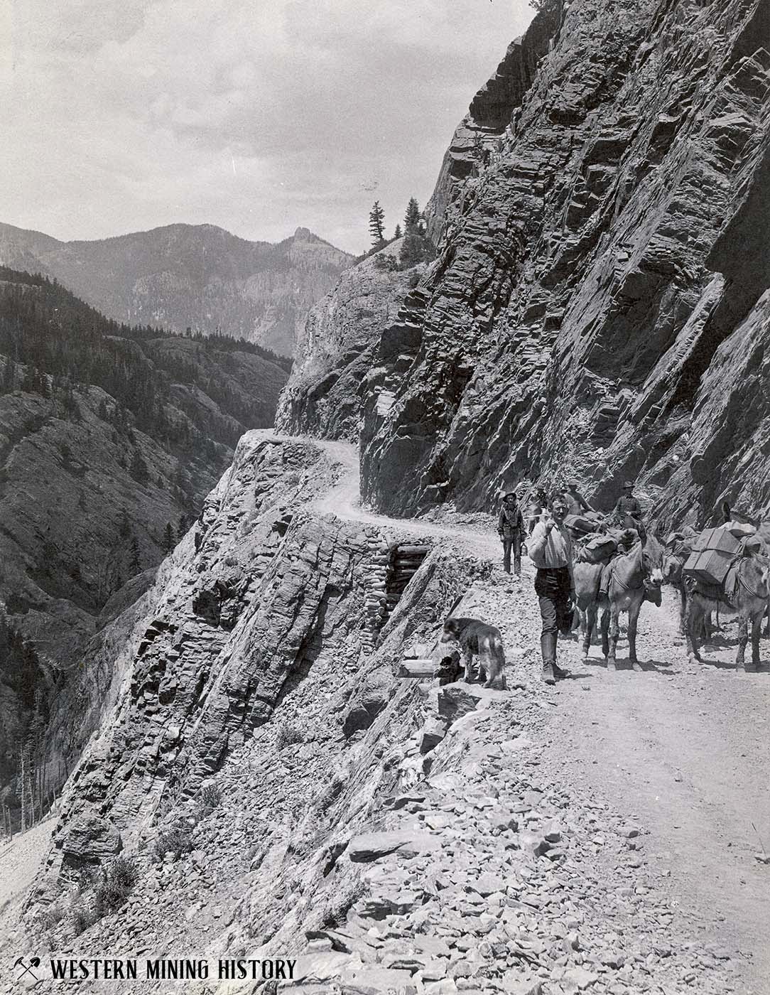 Miners on the Otto Mears Toll Road three miles above Ouray – July 6, 1888