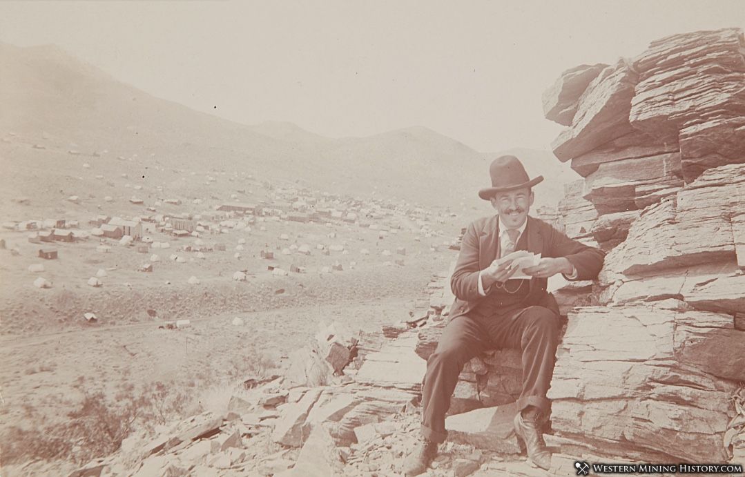 C. W. Tucker with Randsburg in the Background 1897
