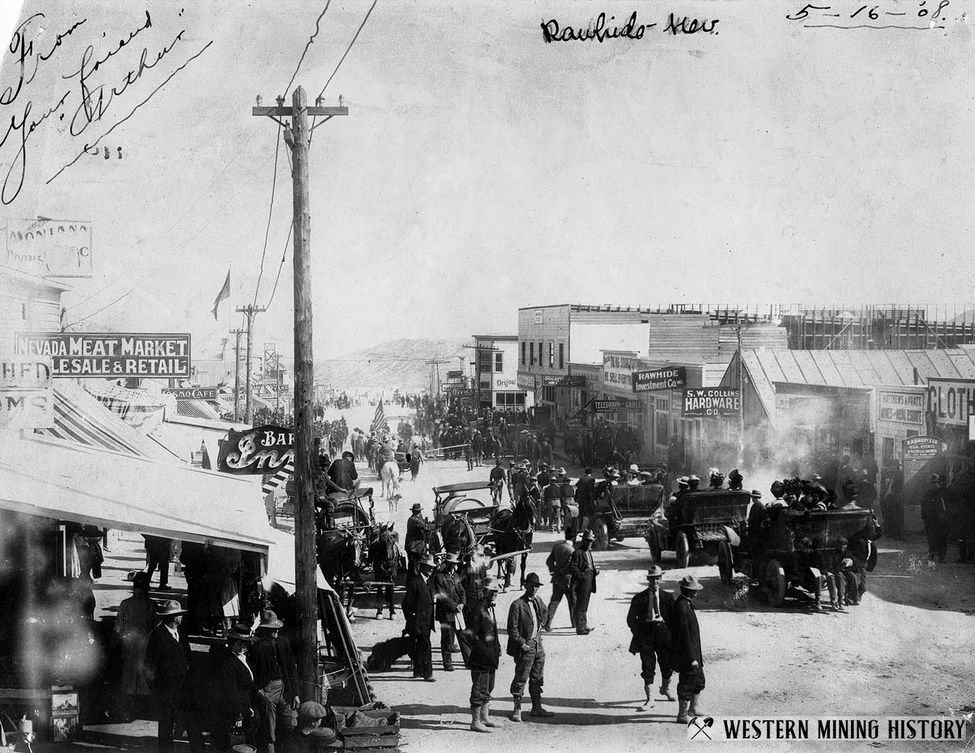 Rawhide, Nevada boom town as seen in 1908