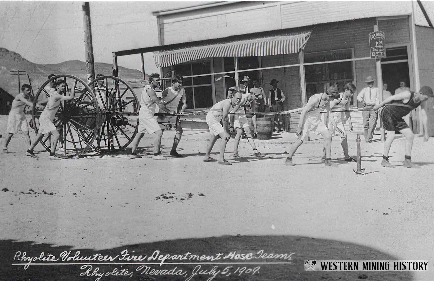 Rhyolite fire department hose team July 5, 1909