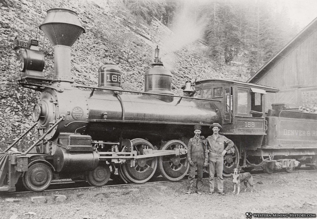 Railroad Engine at Salida, Colorado ca. 1900