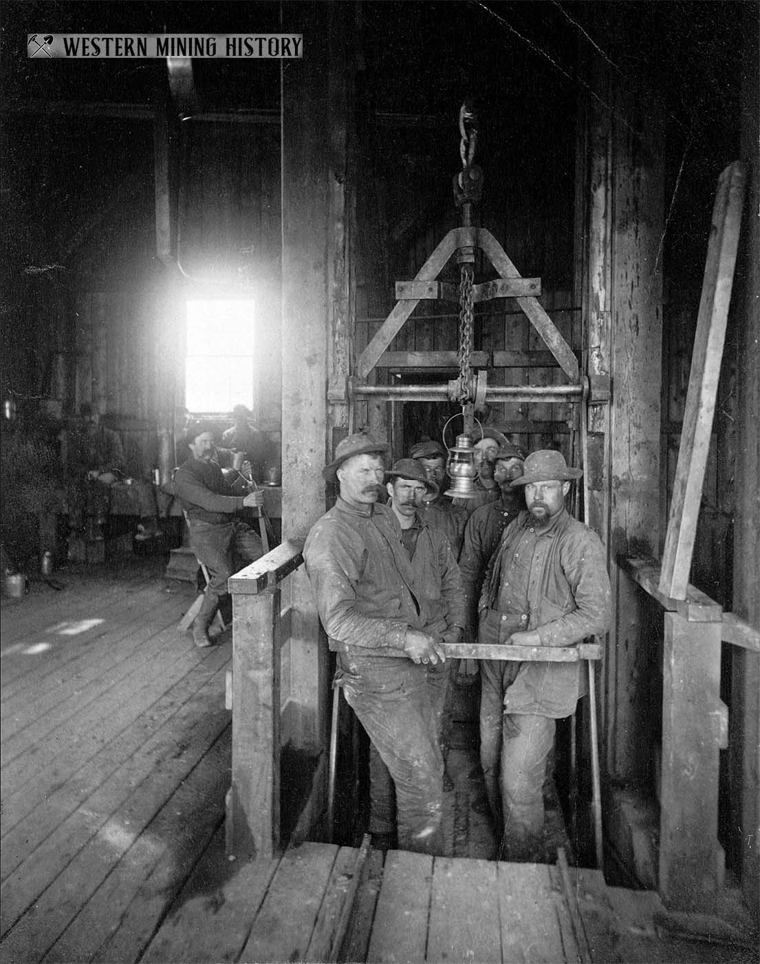 Miners at the Saratoga mine - Central City, Colorado 1889