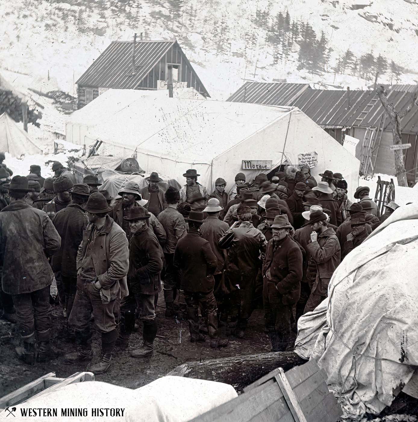 The morgue after the snowslide - April 3rd, 1898