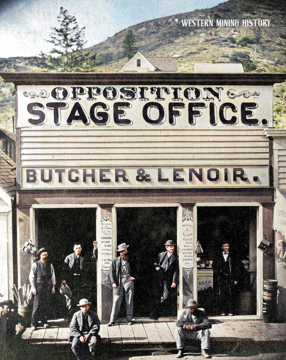  Silver City, Idaho stage office 1868 (colorized)