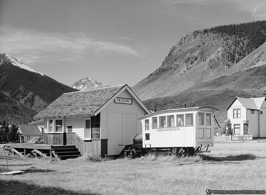 Silverton and Northern passenger station and rail car 1971
