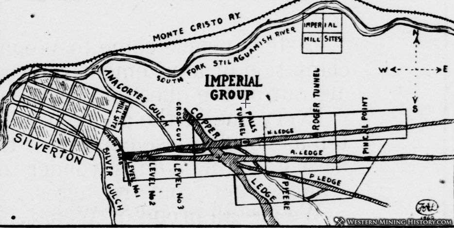 Promotional Map of Silverton and the Imperial Mine 1909