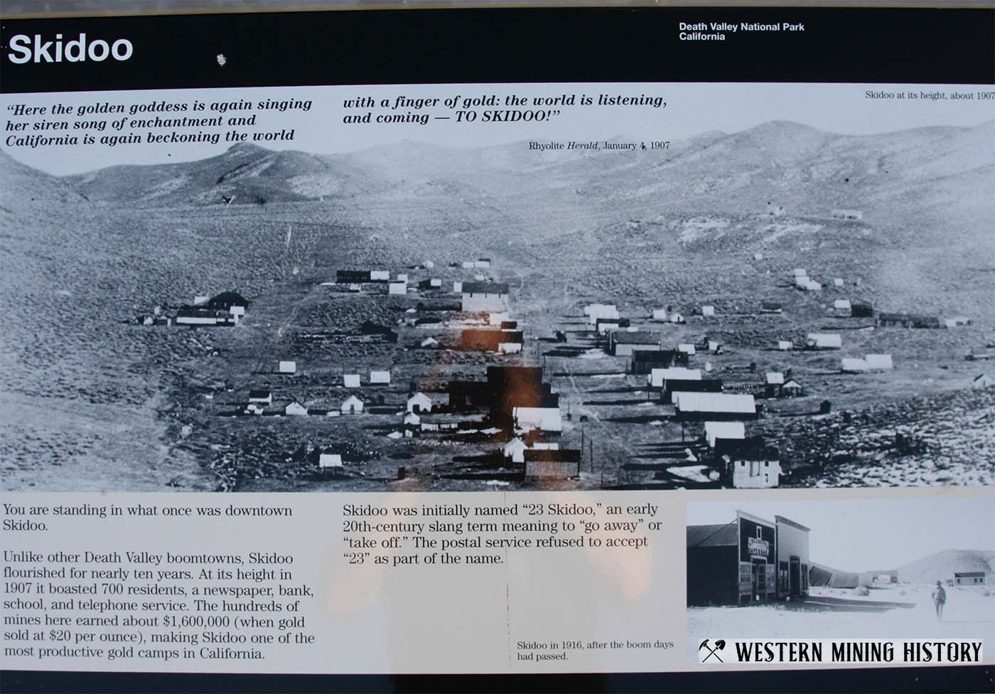 Skidoo Townsite Interpretive Sign