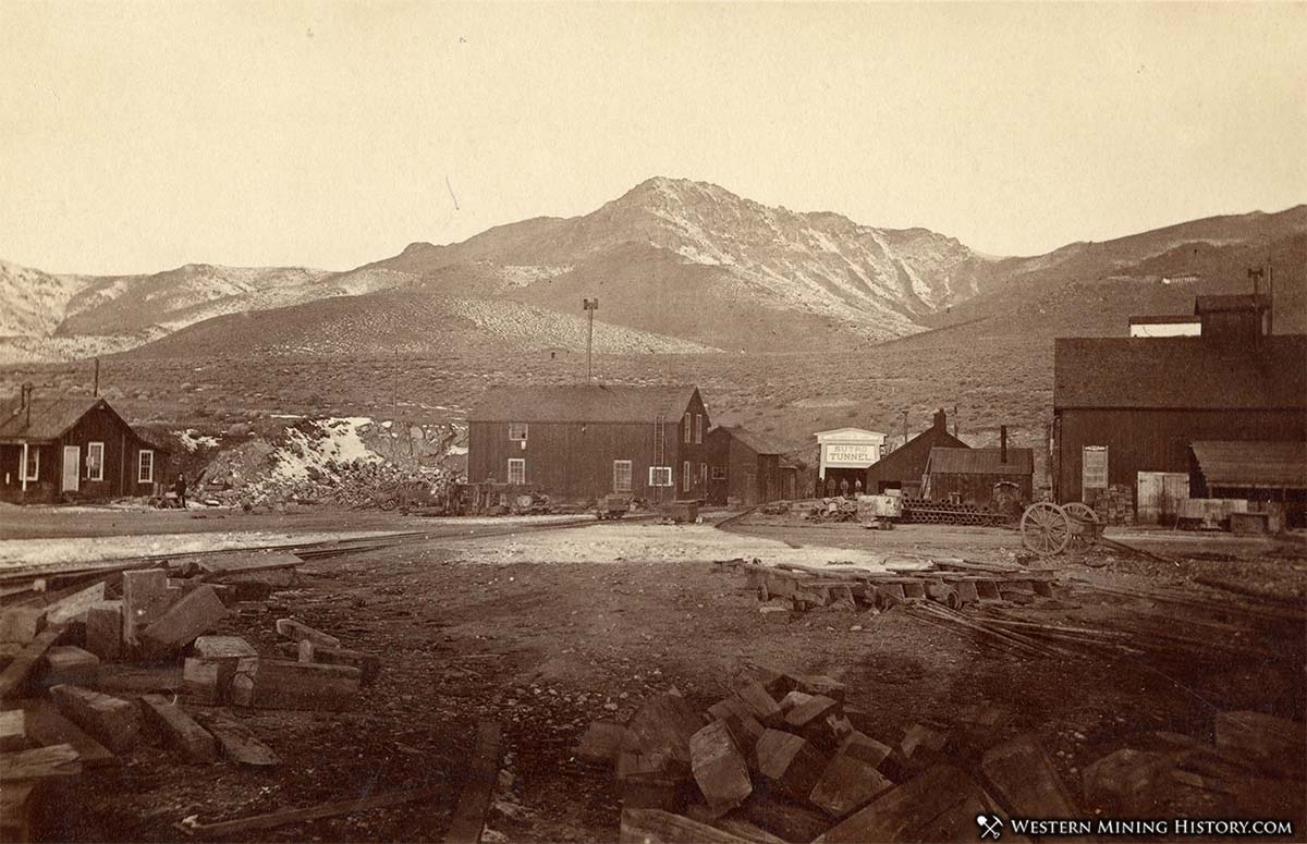 Sutro Tunnel and surface buildings ca. 1890