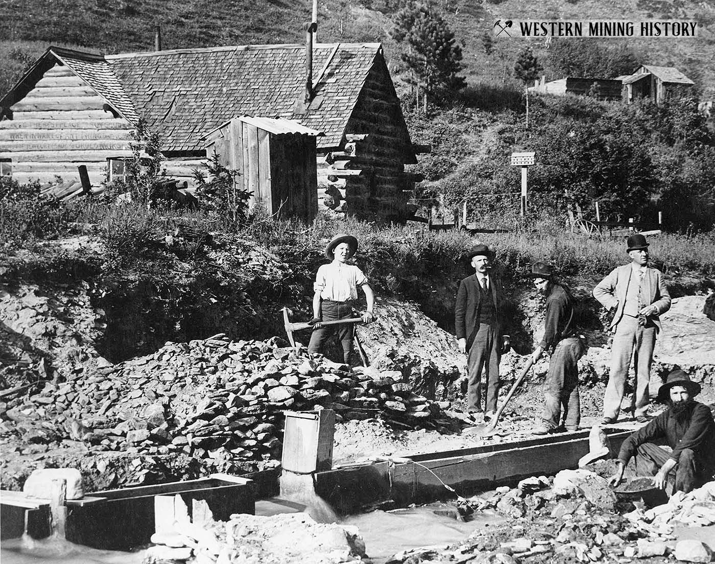 Placer miners work near Telluride, Colorado