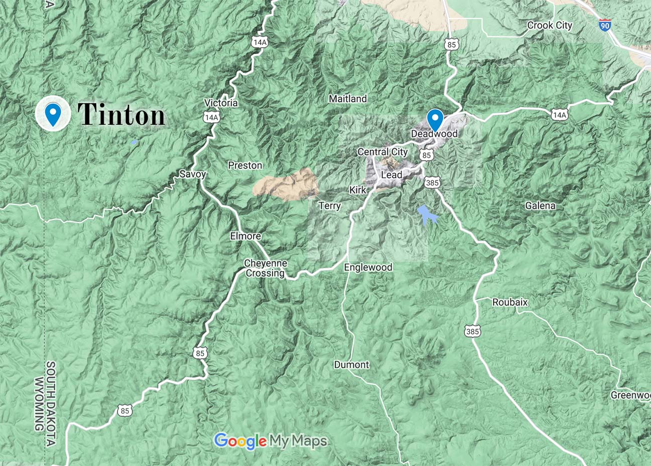 Location of Tinton, South Dakota