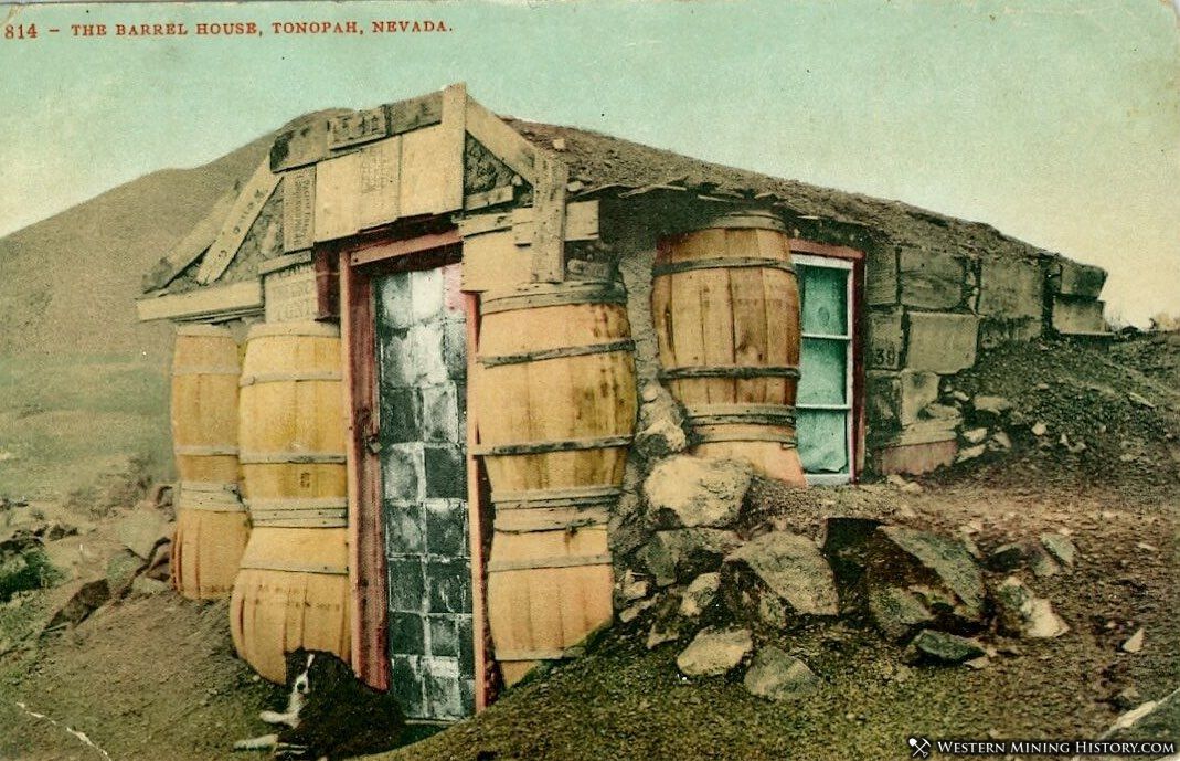 Tonopah barrel house - colorized postcard version