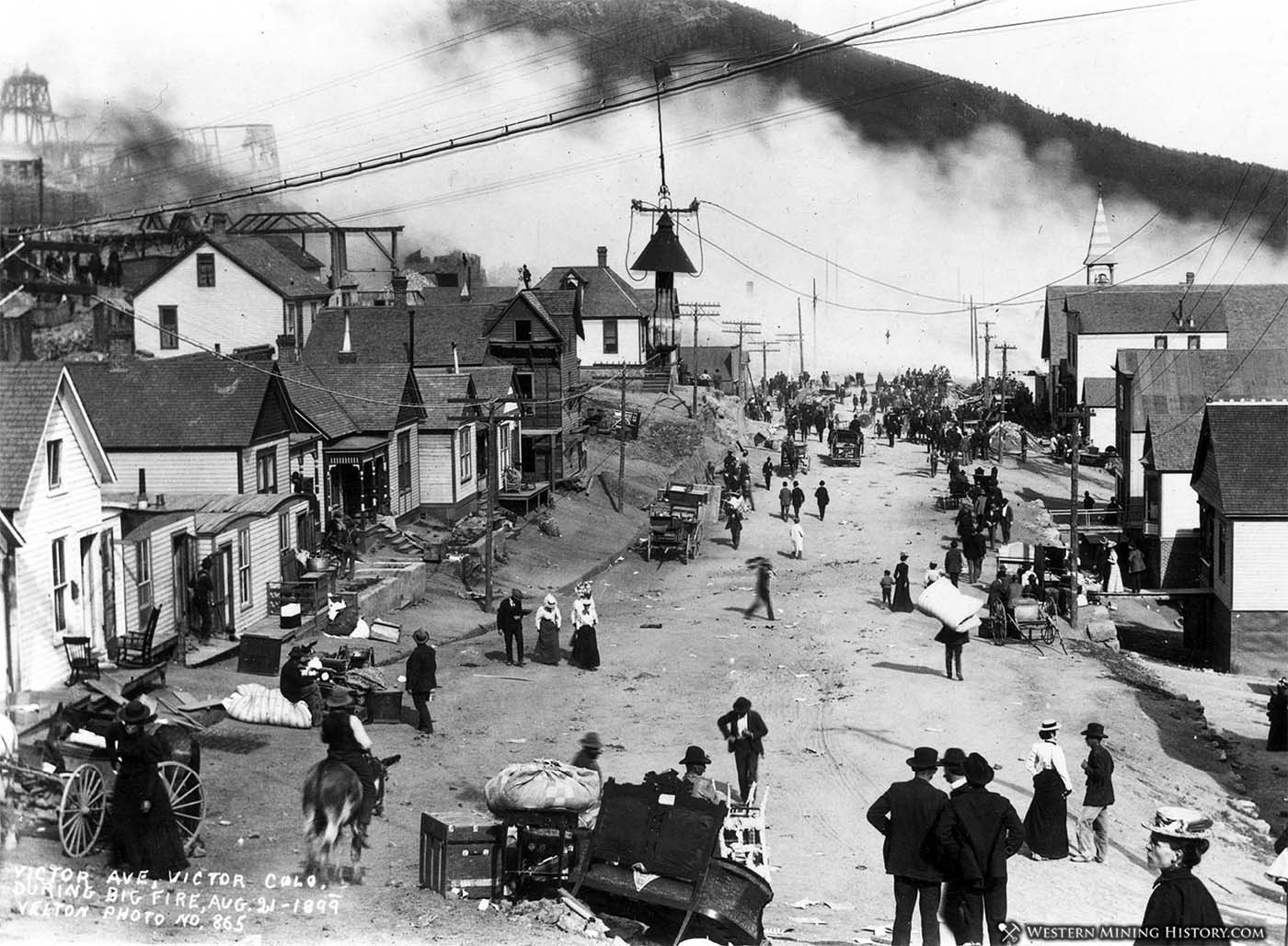 Victor, Colorado during the big fire - August 21, 1899