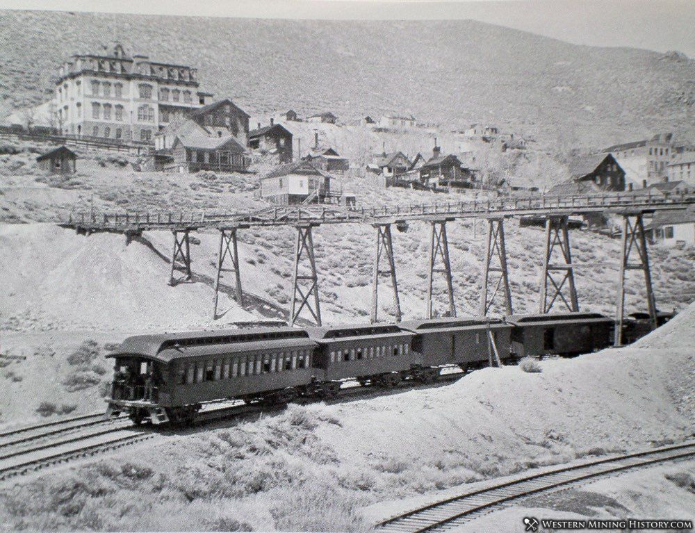 Virginia and Truckee Railroad, Fourth Ward School in the background