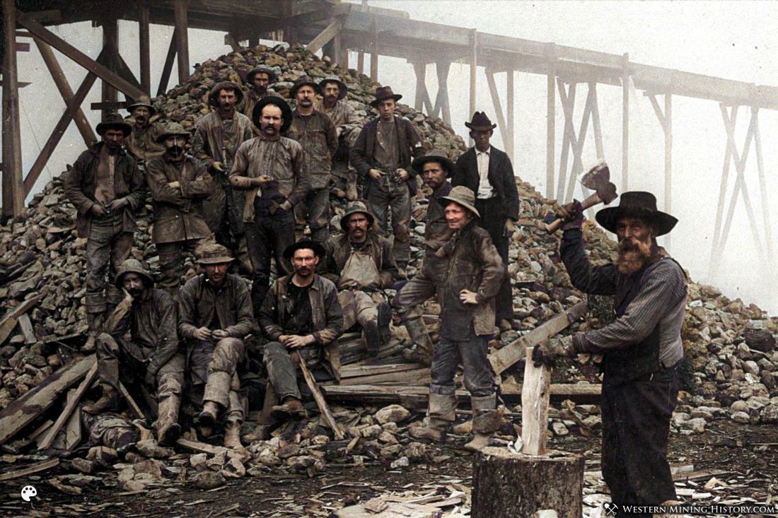 Miners at the Blue Gravel Mine - Yreka, California ca. 1890