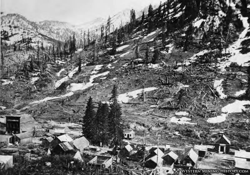 This 1873 photo shows the avalanche path above Alta