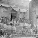 Group assembled in front of the Red Mens building in Nevadaville Colorado 1885