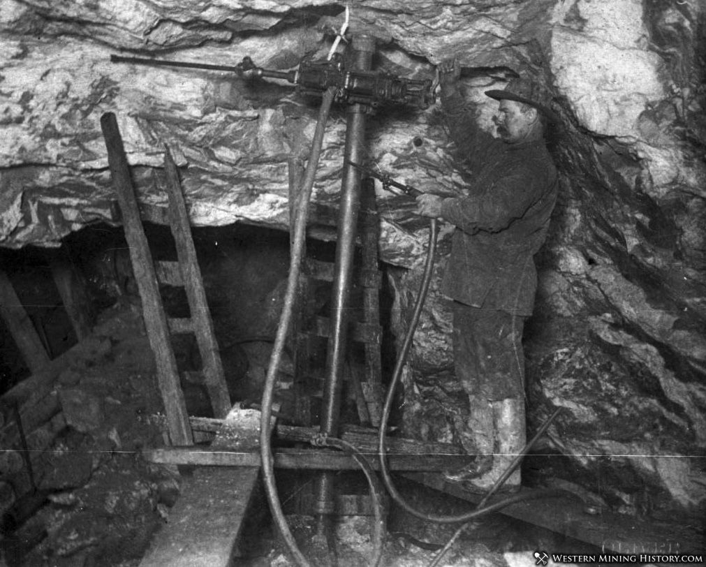 Miner Drilling in the Gold Bank Mine