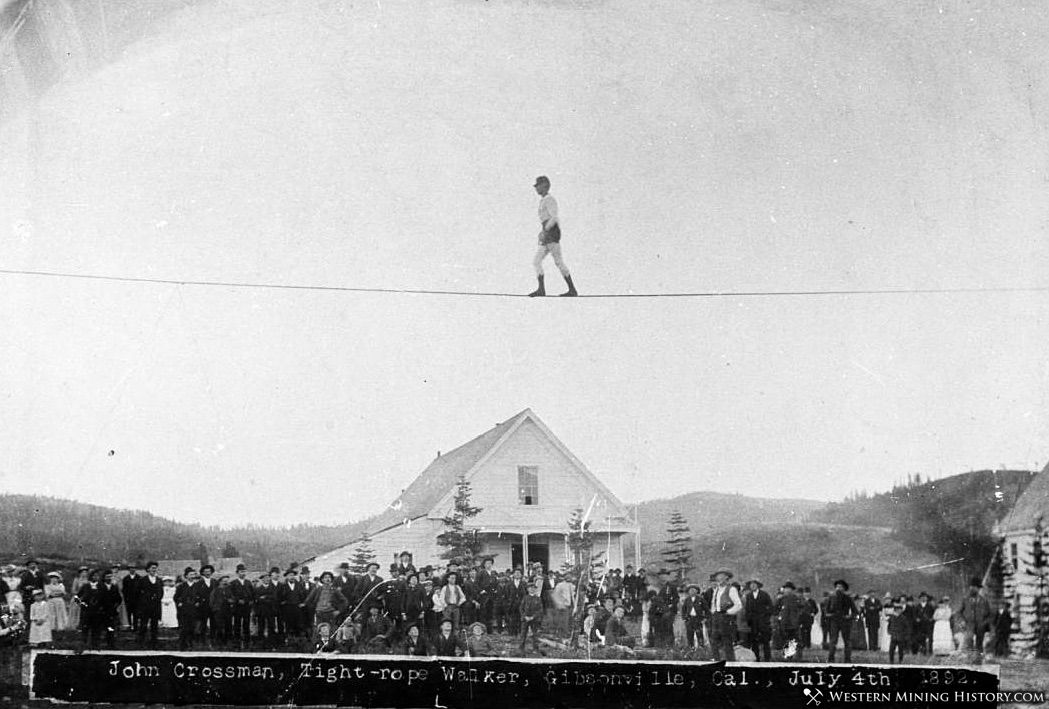John Crossman walking a tight rope - Gibsonville 1892