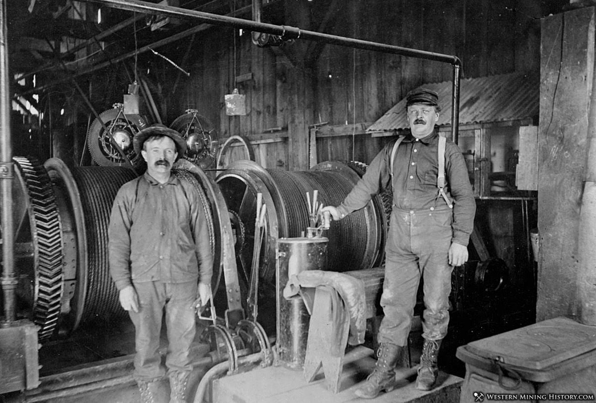 Hoist operators at the Gold Hill Mine - Quartzburg, Idaho