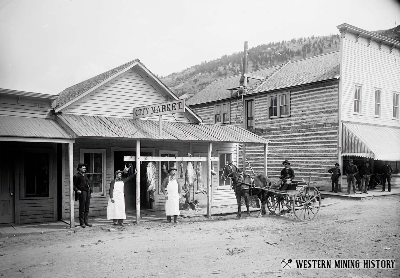 City Meat Market in Marysville, Montana 1889