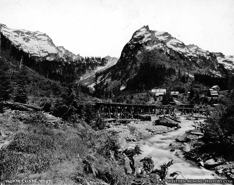 Monte Cristo viewed from the Sauk River ca 1920