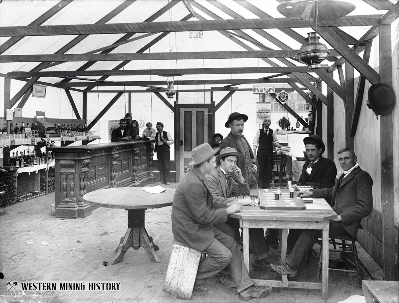 Inside the Yellow Aster Saloon - Randsburg California, ca. 1900