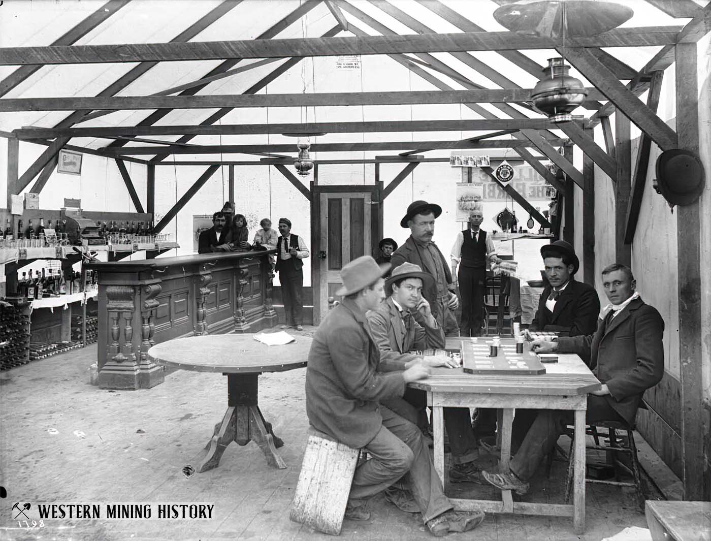 Inside the Yellow Aster Saloon - Randsburg California, ca1900