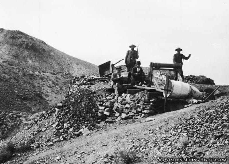 Bucket & Windlass at a prospecting shaft - Hard Cash Mine - Randsburg
