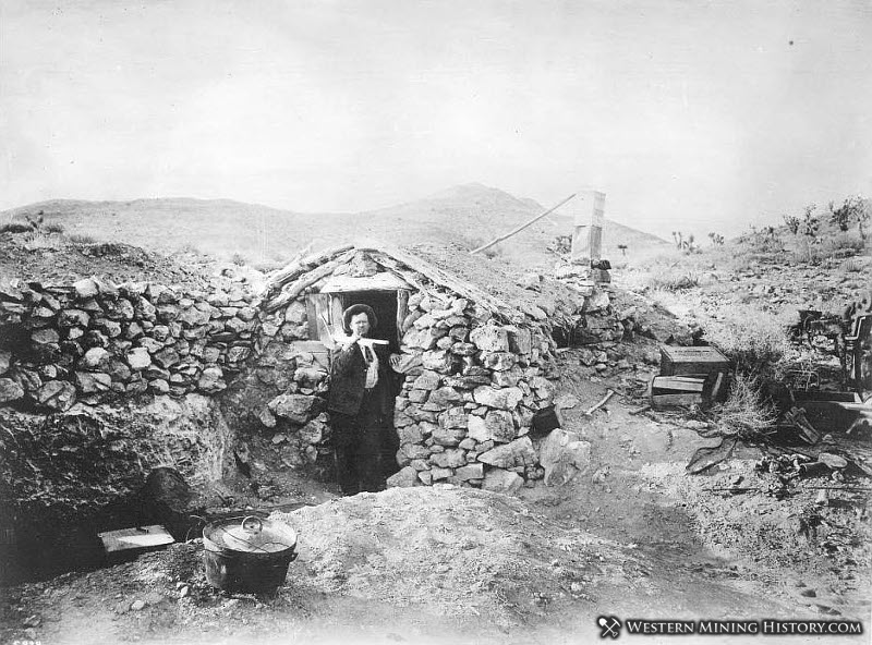 Miner at his dugout at Randsburg, California ca. 1900