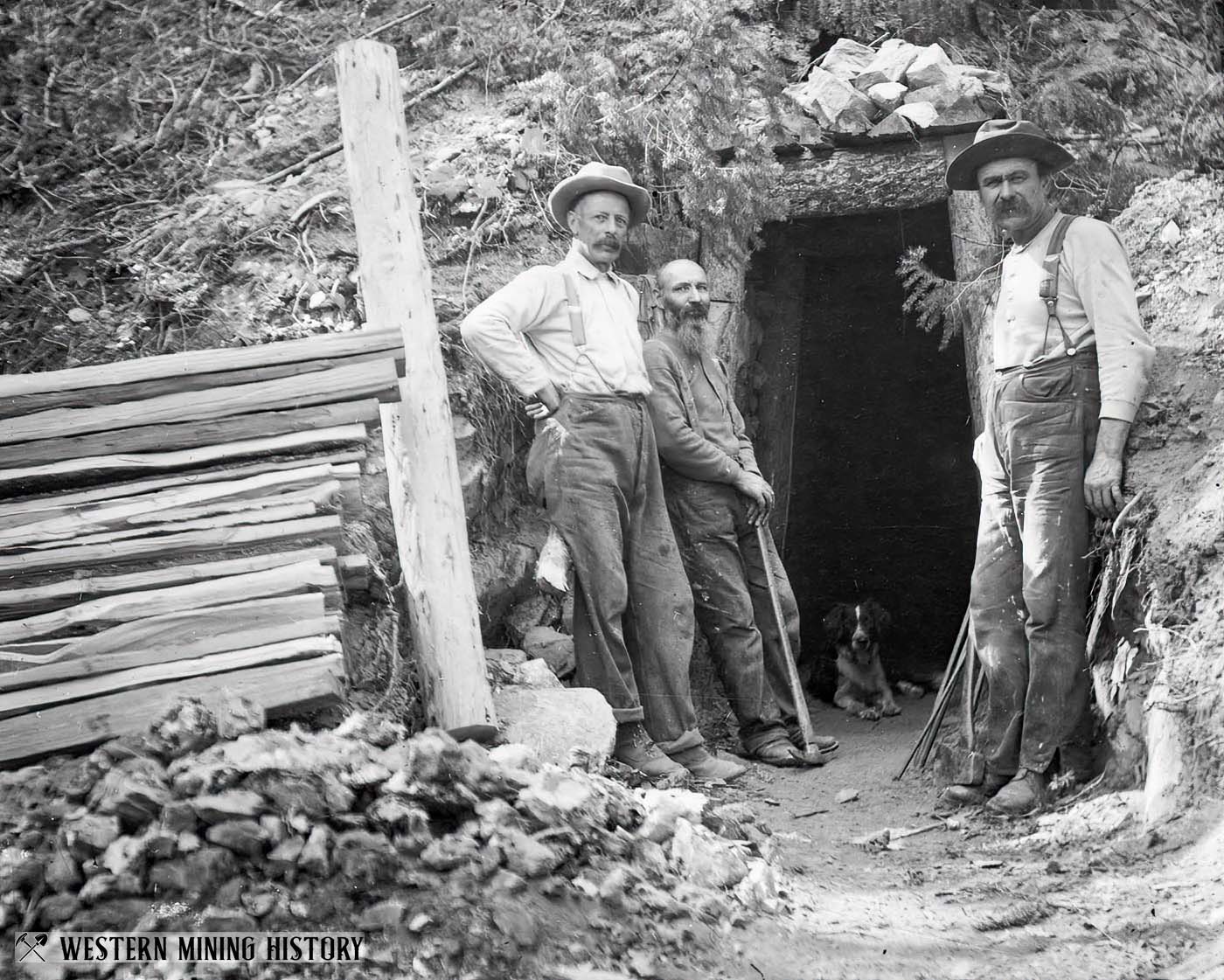 Men at a mine near Sawyers Bar